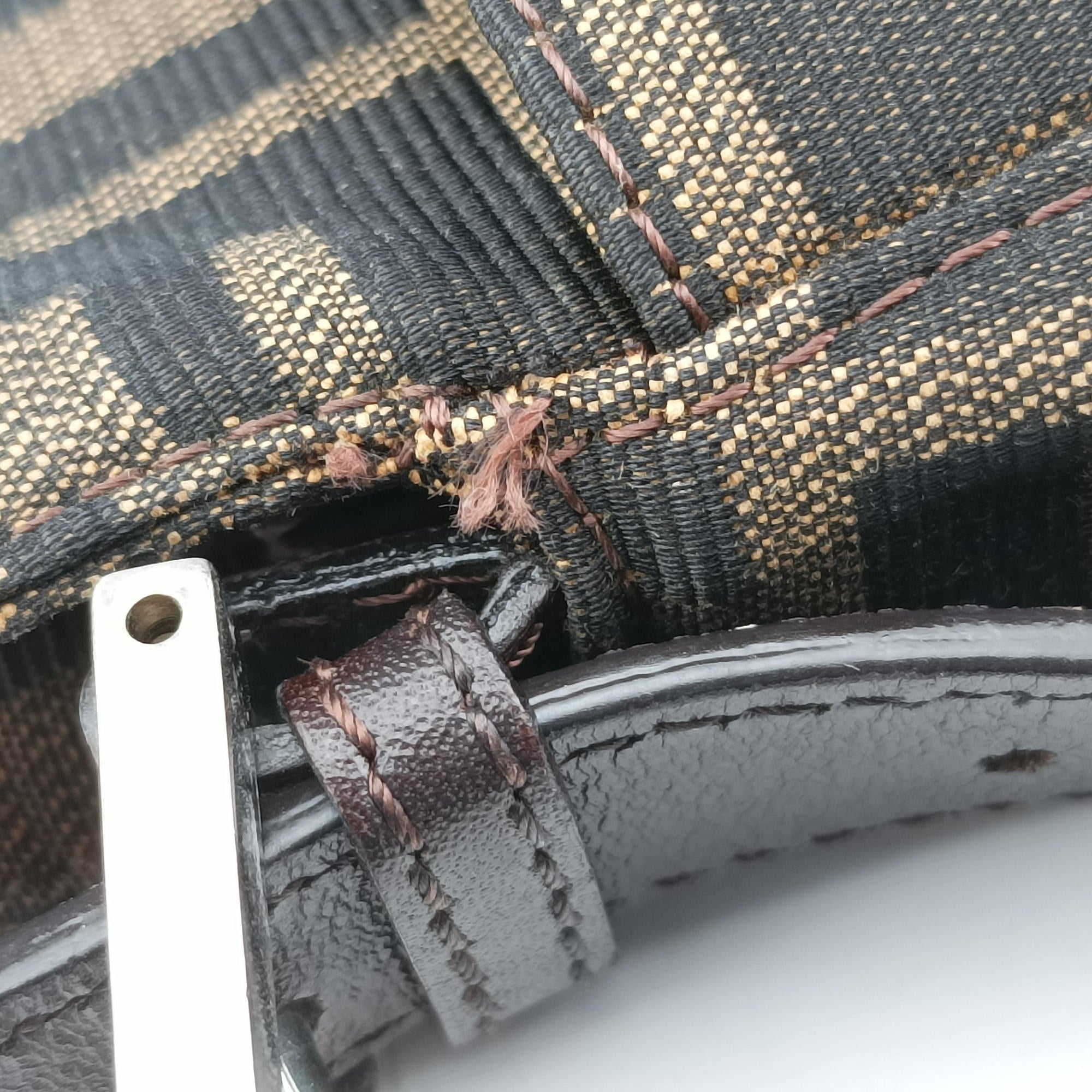 Zucca pattern Brown canvas×leather 214526 214526566009ズッカ柄 ブラウン キャンバス×レザー 214526 214526566009