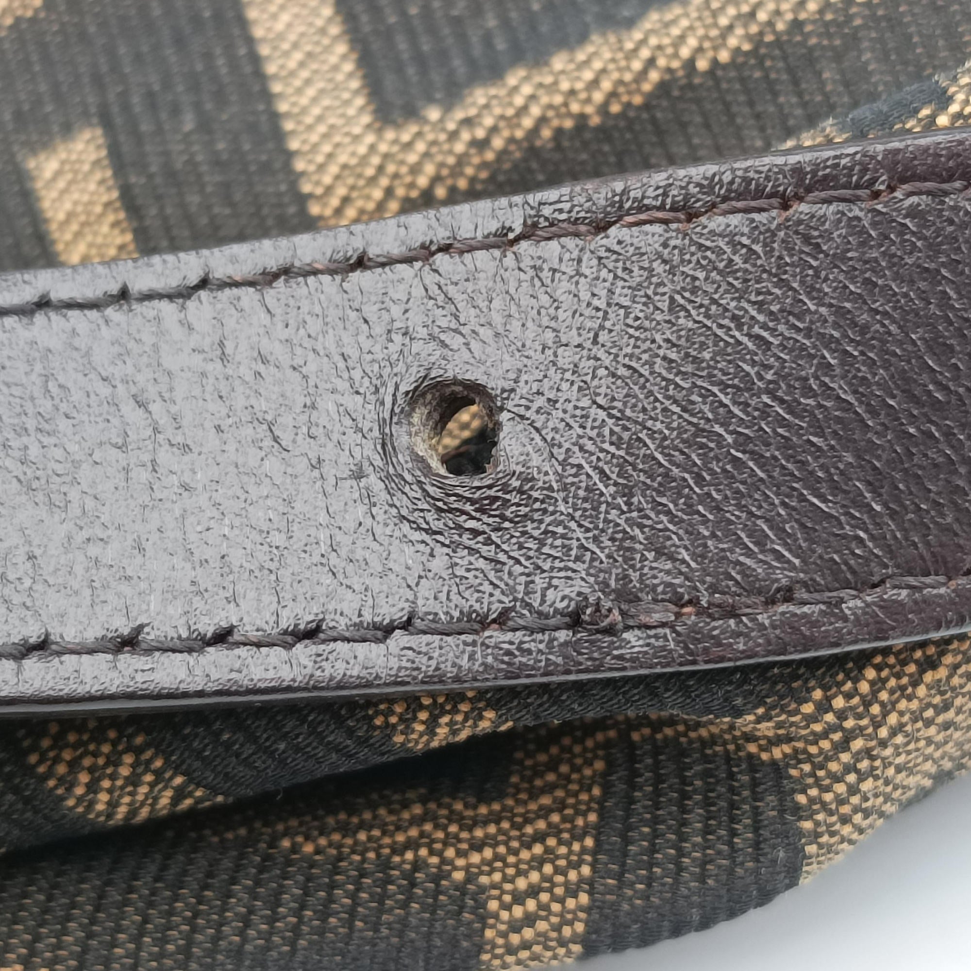 Zucca pattern Brown canvas×leather 214526 214526566009ズッカ柄 ブラウン キャンバス×レザー 214526 214526566009