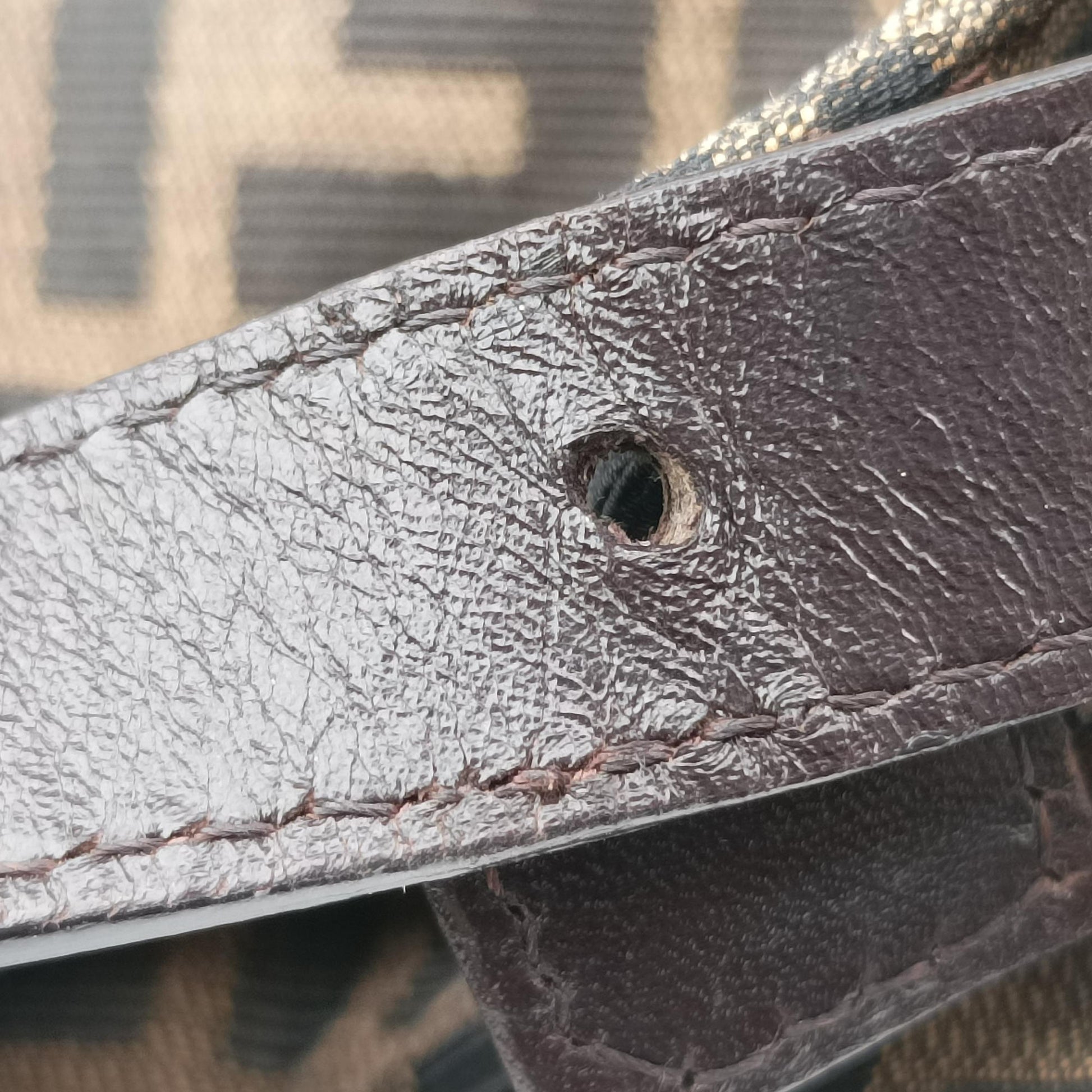 Zucca pattern Brown canvas×leather 214526 214526566009ズッカ柄 ブラウン キャンバス×レザー 214526 214526566009
