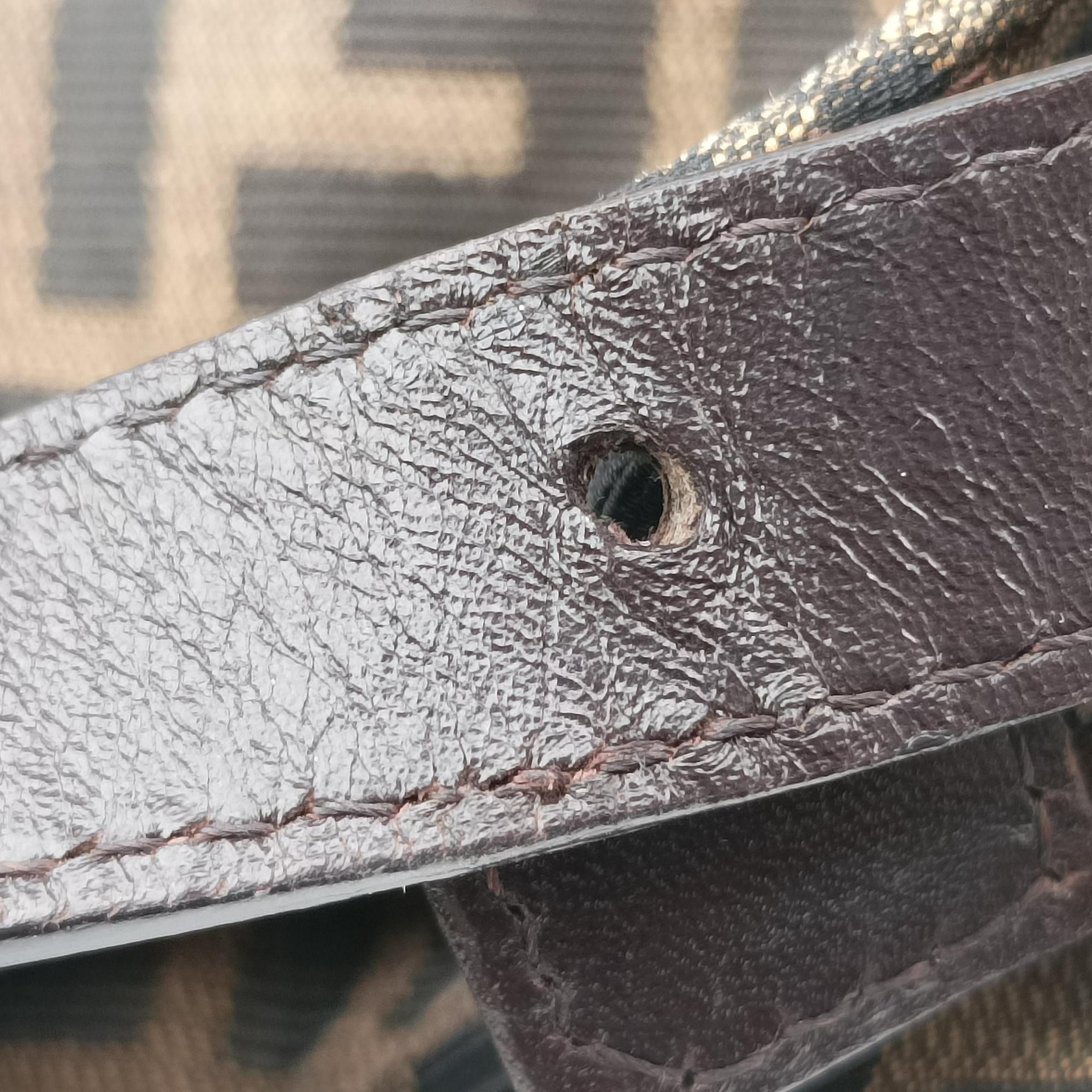 Zucca pattern Brown canvas×leather 214526 214526566009ズッカ柄 ブラウン キャンバス×レザー 214526 214526566009