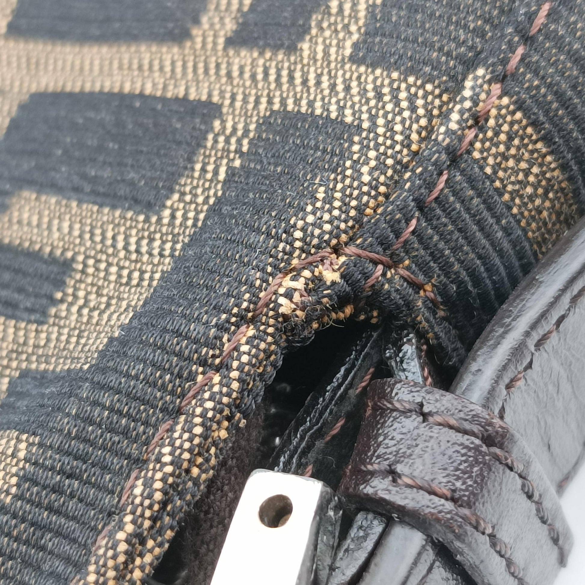 Zucca pattern Brown canvas×leather 214526 214526566009ズッカ柄 ブラウン キャンバス×レザー 214526 214526566009