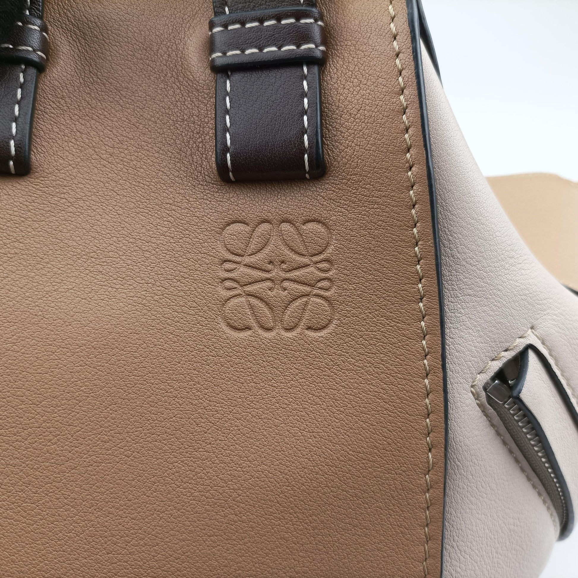 Hammock Gray × Beige × Brown Leather 65 18 43ハンモック グレー × ベージュ × ブラウン レザー 65 18 43