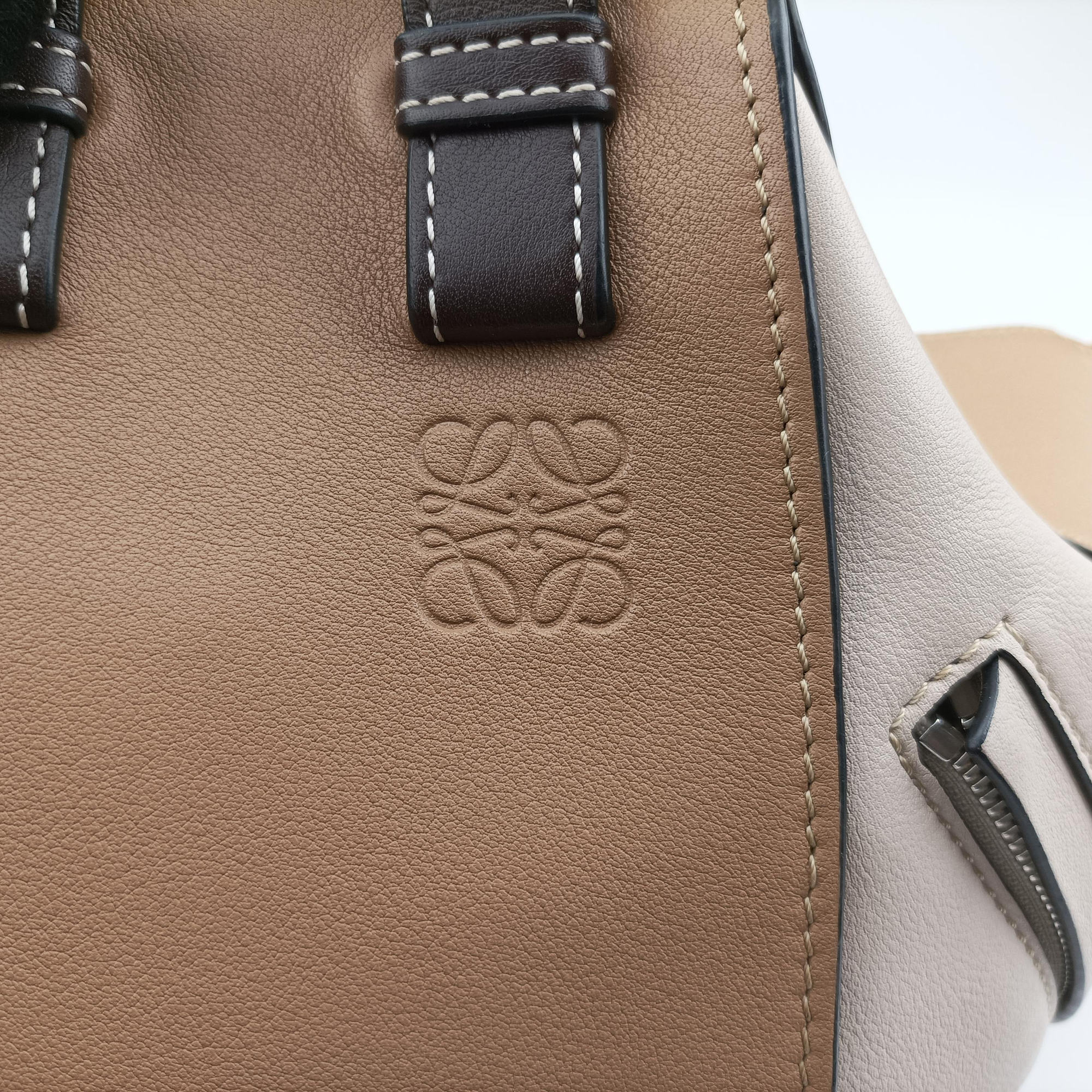Hammock Gray × Beige × Brown Leather 65 18 43ハンモック グレー × ベージュ × ブラウン レザー 65 18 43