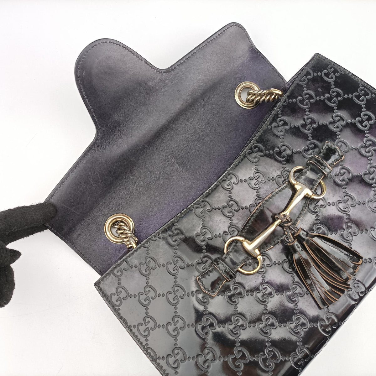 Emily Purple Patent Leather 295402 I105046868エミリー パープル パテント 295402 I105046868