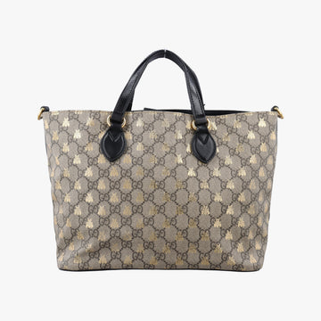 Pre-owned Gucci GG Supreme Bosco PATCHED Black PVC coated canvas 473887 handbag | stylenewstar