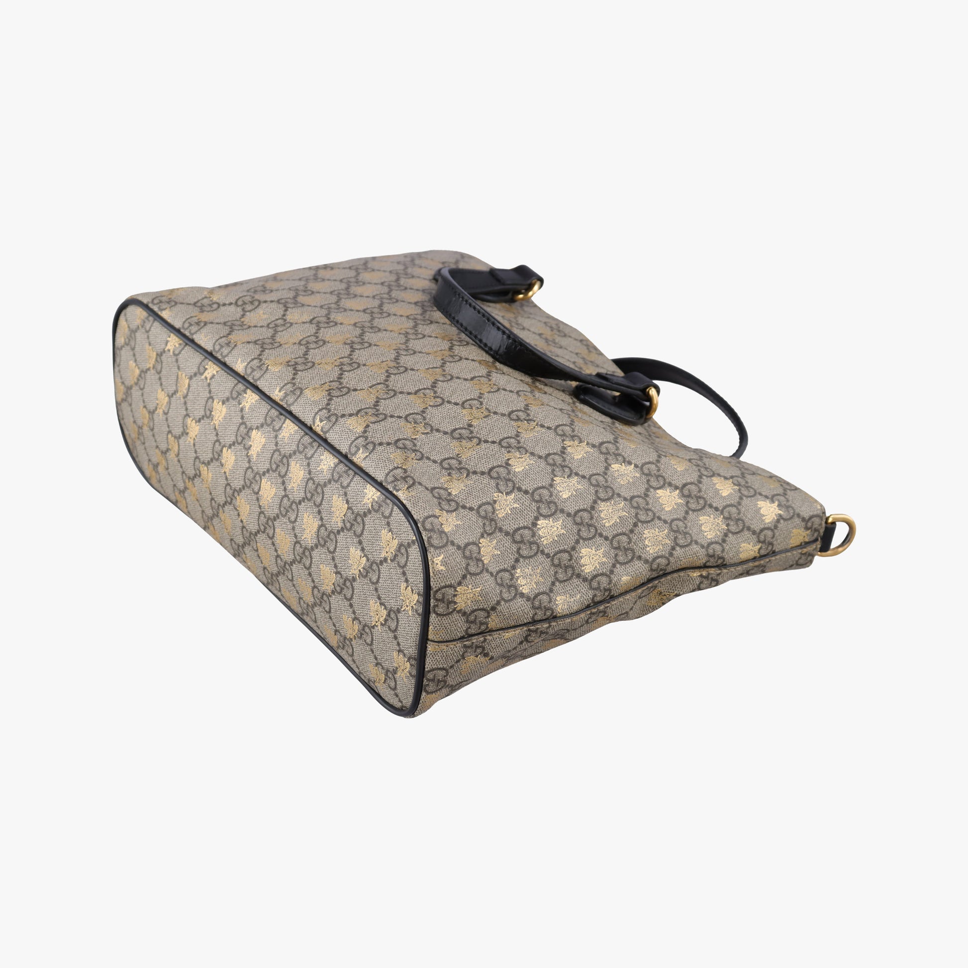 Pre-owned Gucci GG Supreme Bosco PATCHED Black PVC coated canvas 473887 handbag | stylenewstar