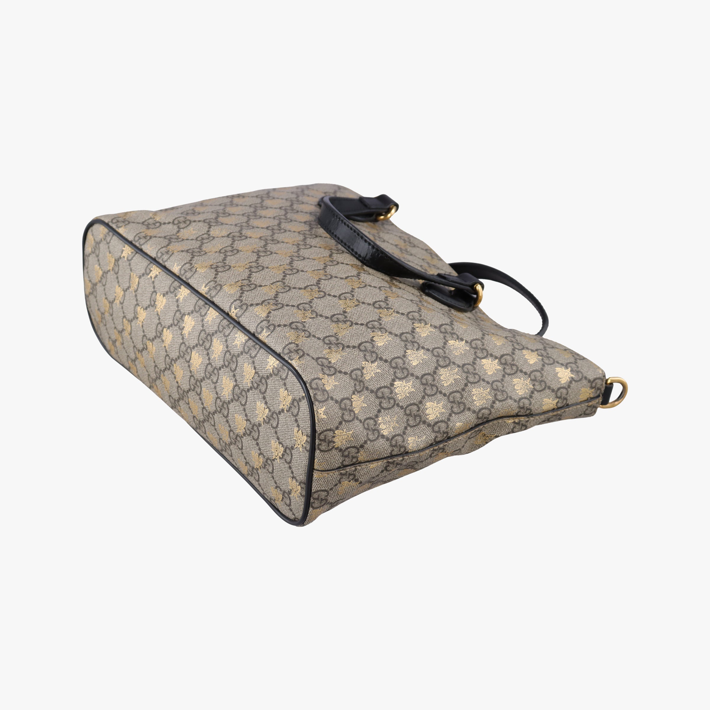Pre-owned Gucci GG Supreme Bosco PATCHED Black PVC coated canvas 473887 handbag | stylenewstar