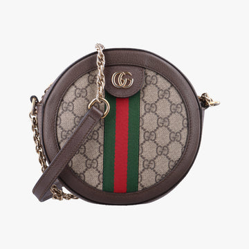 Pre-owned Gucci Ophidia Brown×beige×multi PVC coated canvas×Leather 550618 shoulderbag | stylenewstar
