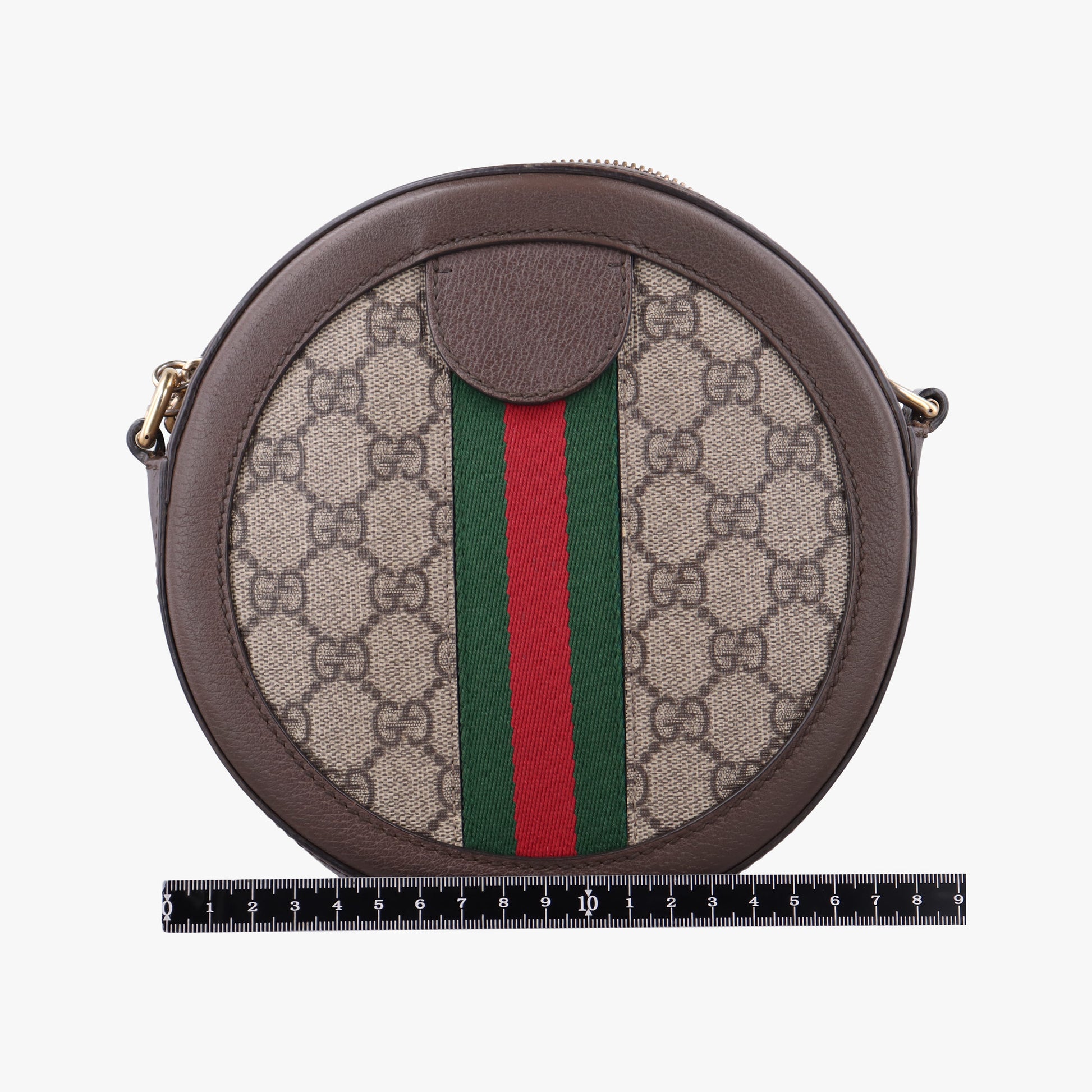 Pre-owned Gucci Ophidia Brown×beige×multi PVC coated canvas×Leather 550618 shoulderbag | stylenewstar