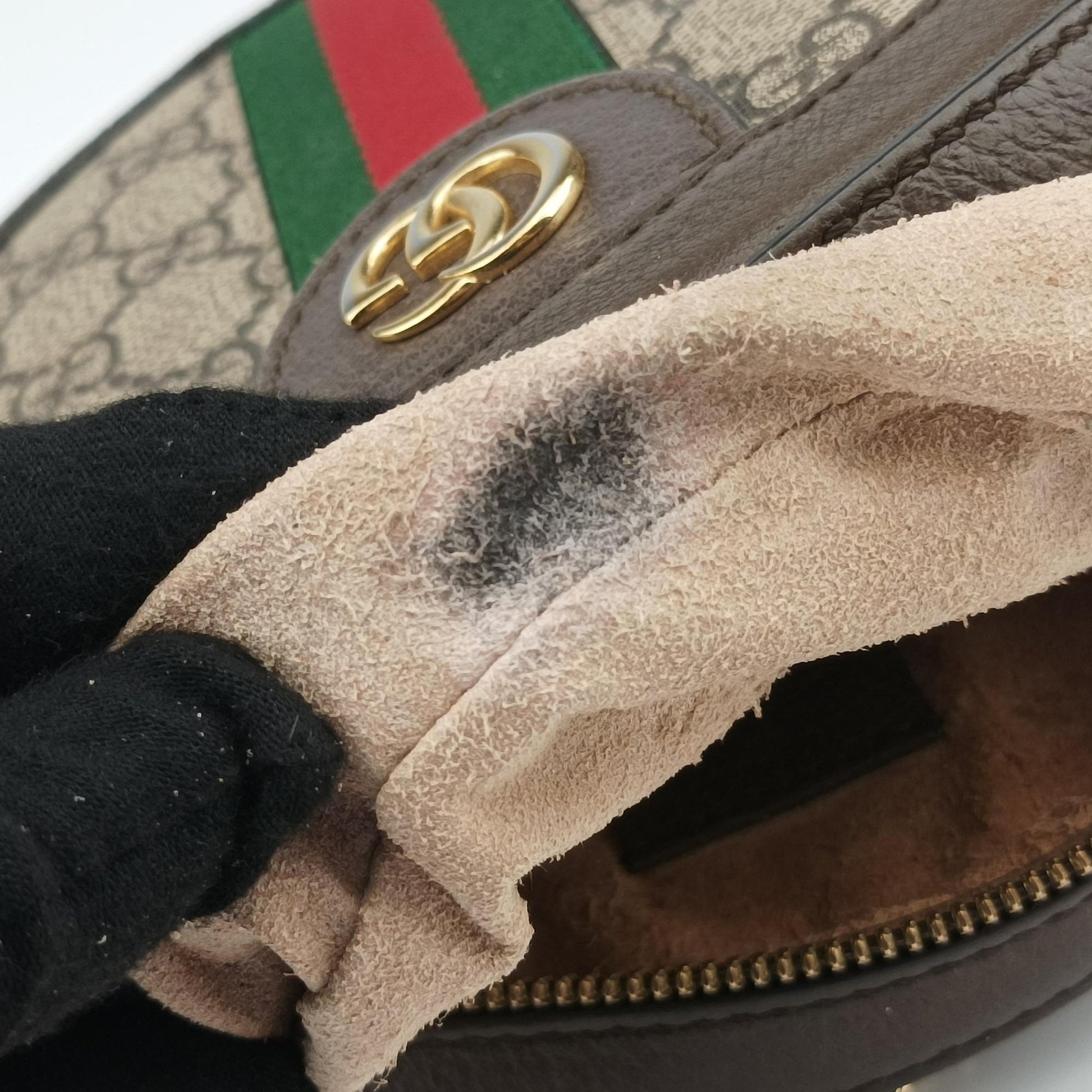 Pre-owned Gucci Ophidia Brown×beige×multi PVC coated canvas×Leather 550618 shoulderbag | stylenewstar