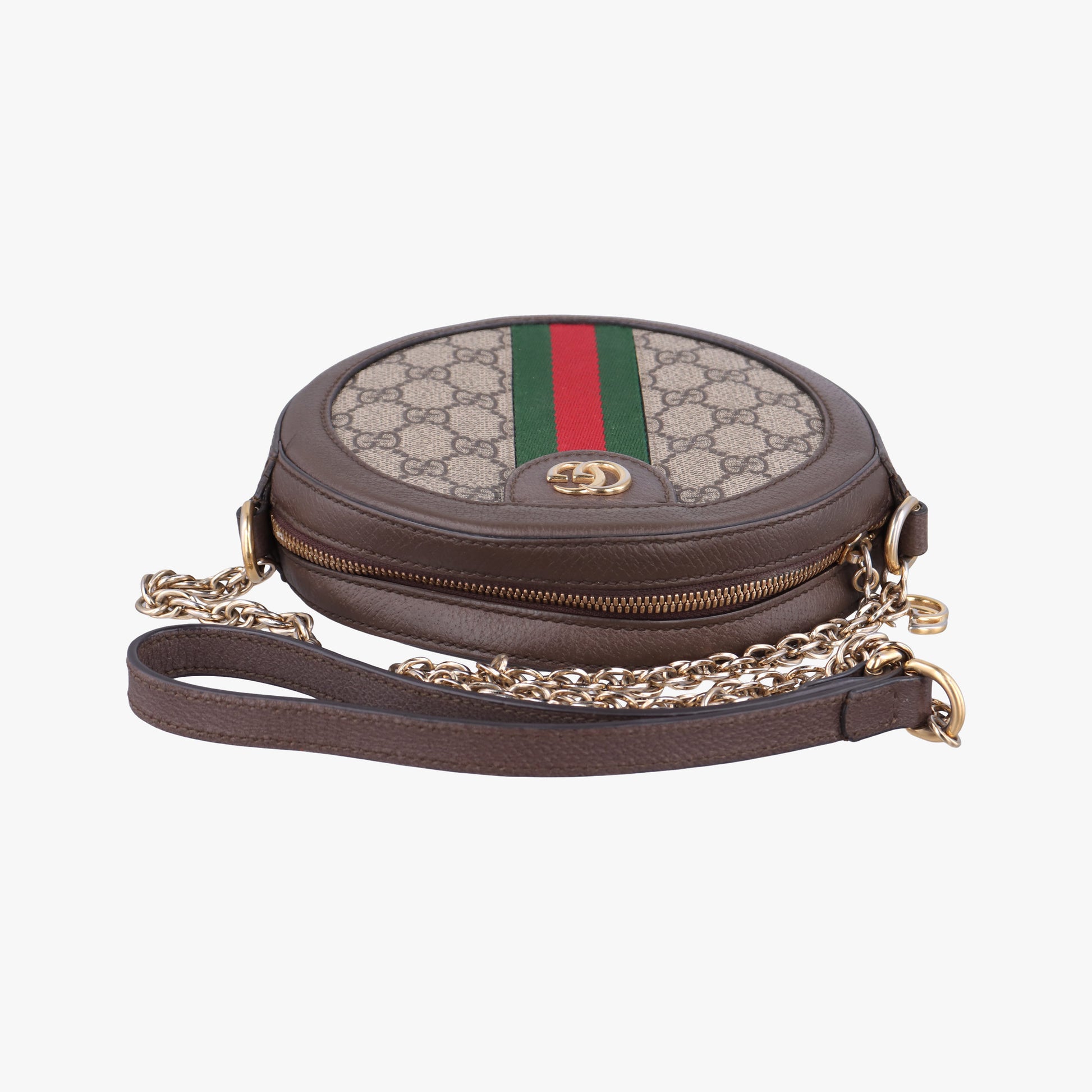 Pre-owned Gucci Ophidia Brown×beige×multi PVC coated canvas×Leather 550618 shoulderbag | stylenewstar