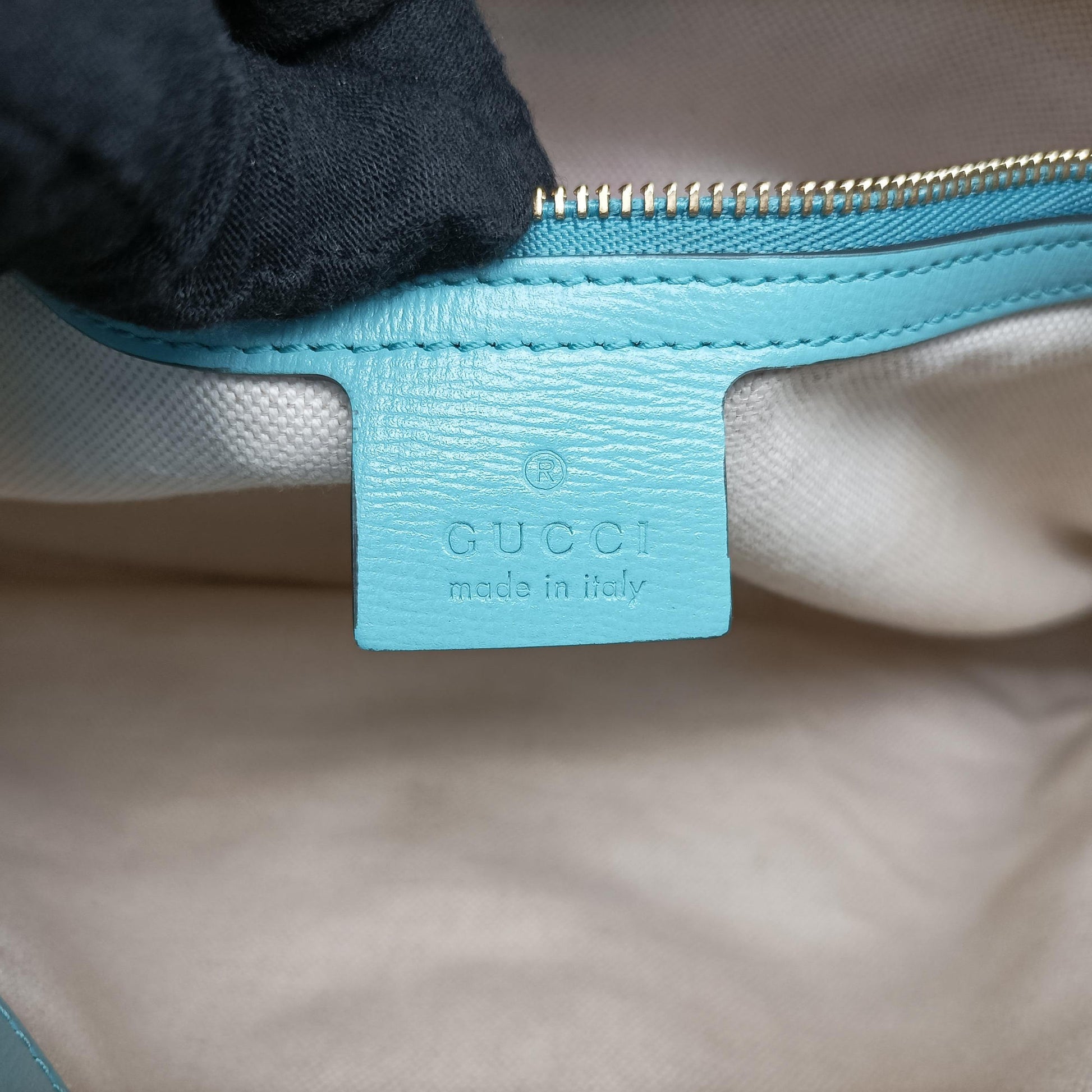 Pre-owned Gucci HORSEBIT 1955 Blue Leather × Straw 621144 shoulderbag | stylenewstar