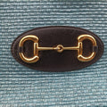 Pre-owned Gucci HORSEBIT 1955 Blue Leather × Straw 621144 shoulderbag | stylenewstar