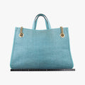 Pre-owned Gucci HORSEBIT 1955 Blue Leather × Straw 621144 shoulderbag | stylenewstar