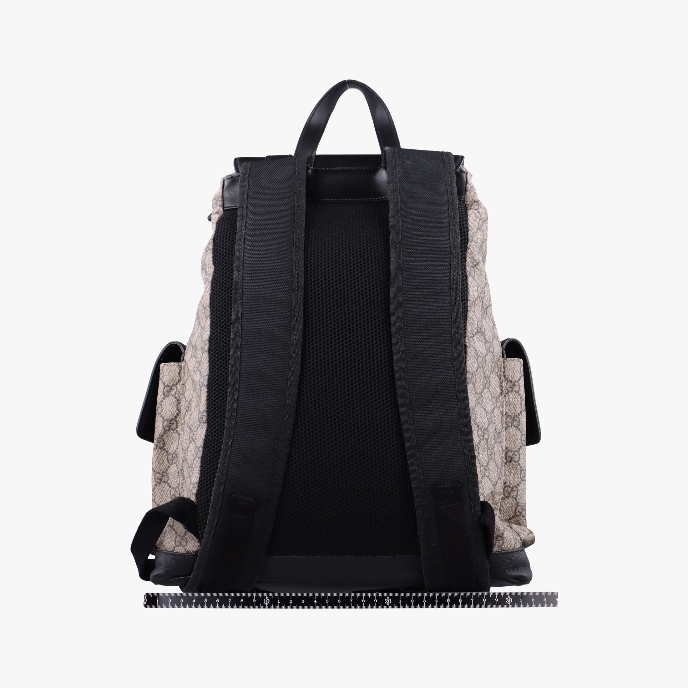 Pre-owned Gucci GG Supreme Beige x Black PVC coated canvas×Leather 450958 backpack/rucksack | stylenewstar