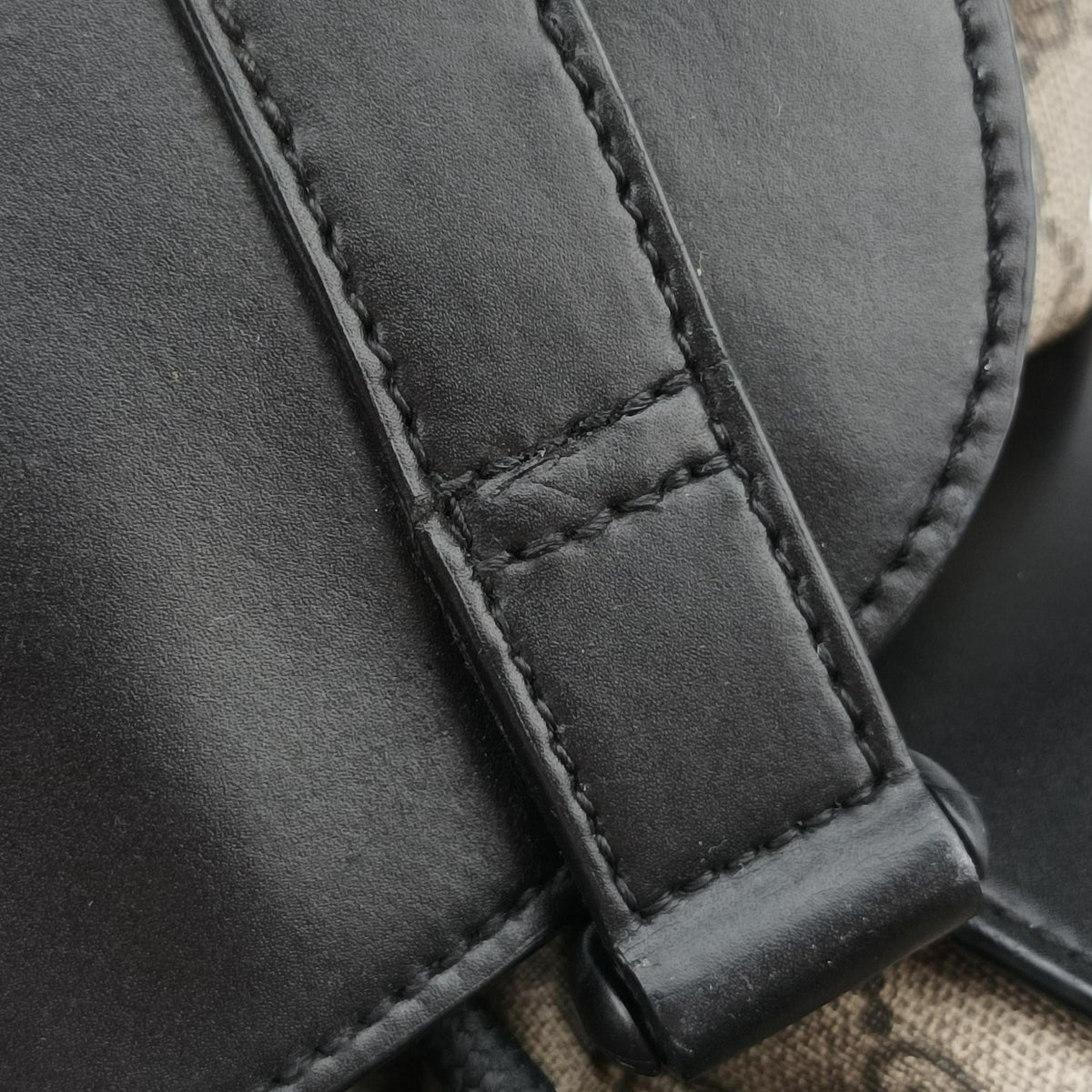 Pre-owned Gucci GG Supreme Beige x Black PVC coated canvas×Leather 450958 backpack/rucksack | stylenewstar
