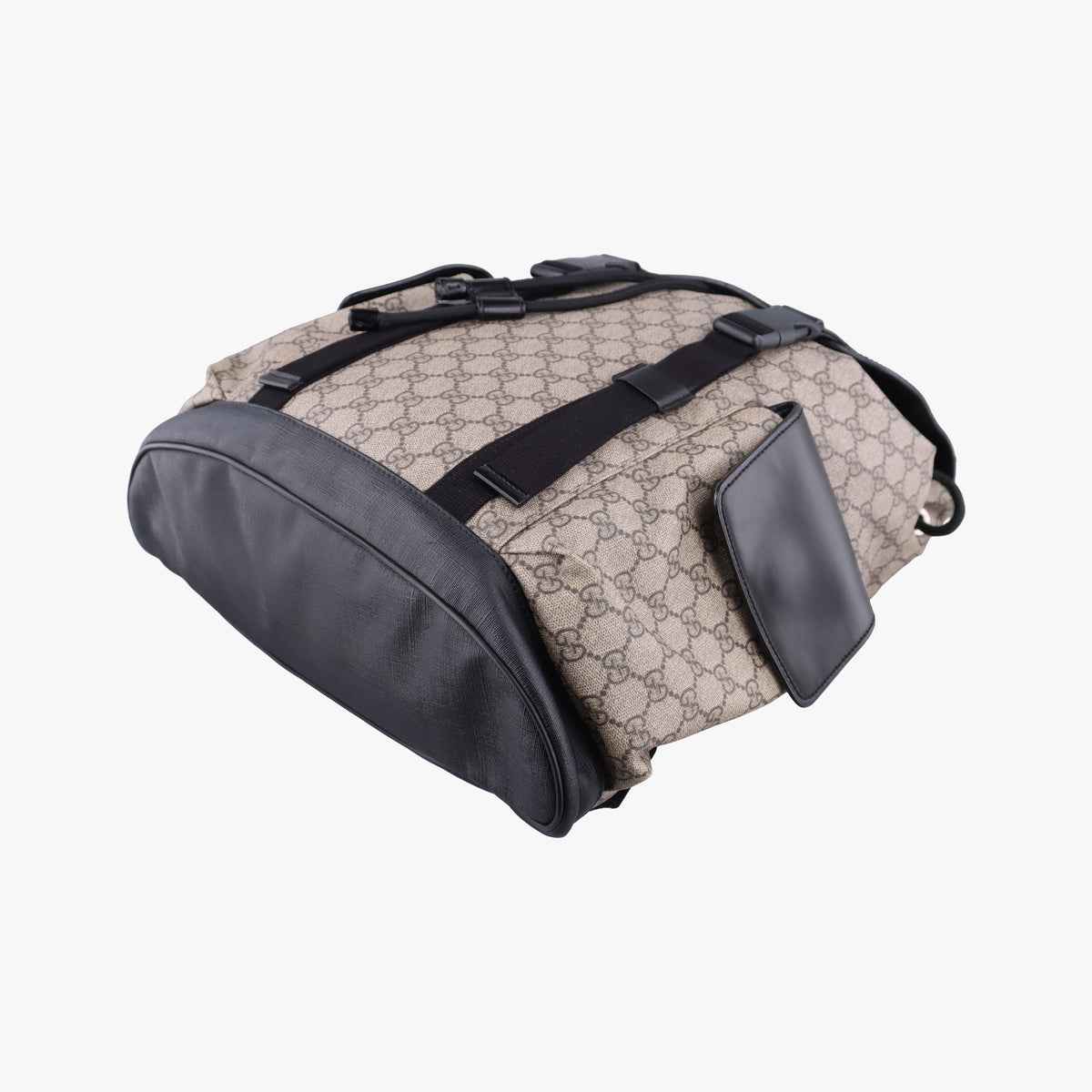 Pre-owned Gucci GG Supreme Beige x Black PVC coated canvas×Leather 450958 backpack/rucksack | stylenewstar