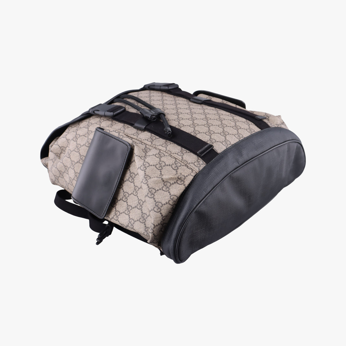 Pre-owned Gucci GG Supreme Beige x Black PVC coated canvas×Leather 450958 backpack/rucksack | stylenewstar