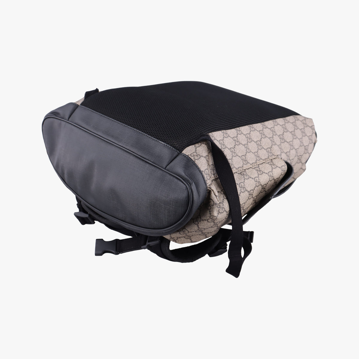 Pre-owned Gucci GG Supreme Beige x Black PVC coated canvas×Leather 450958 backpack/rucksack | stylenewstar