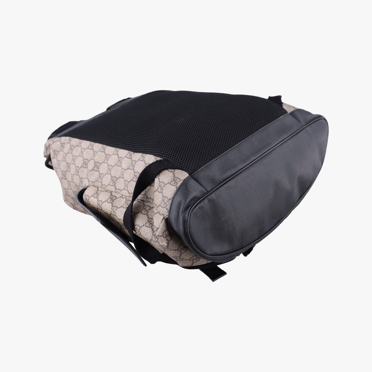 Pre-owned Gucci GG Supreme Beige x Black PVC coated canvas×Leather 450958 backpack/rucksack | stylenewstar