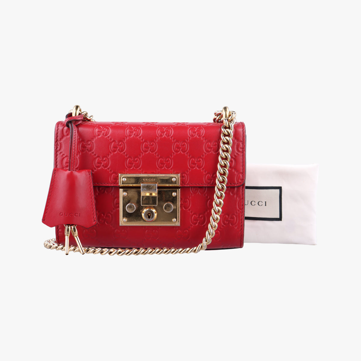 Padlock Red Leather 409487 D019780442パドロック レッド レザー 409487 D019780442