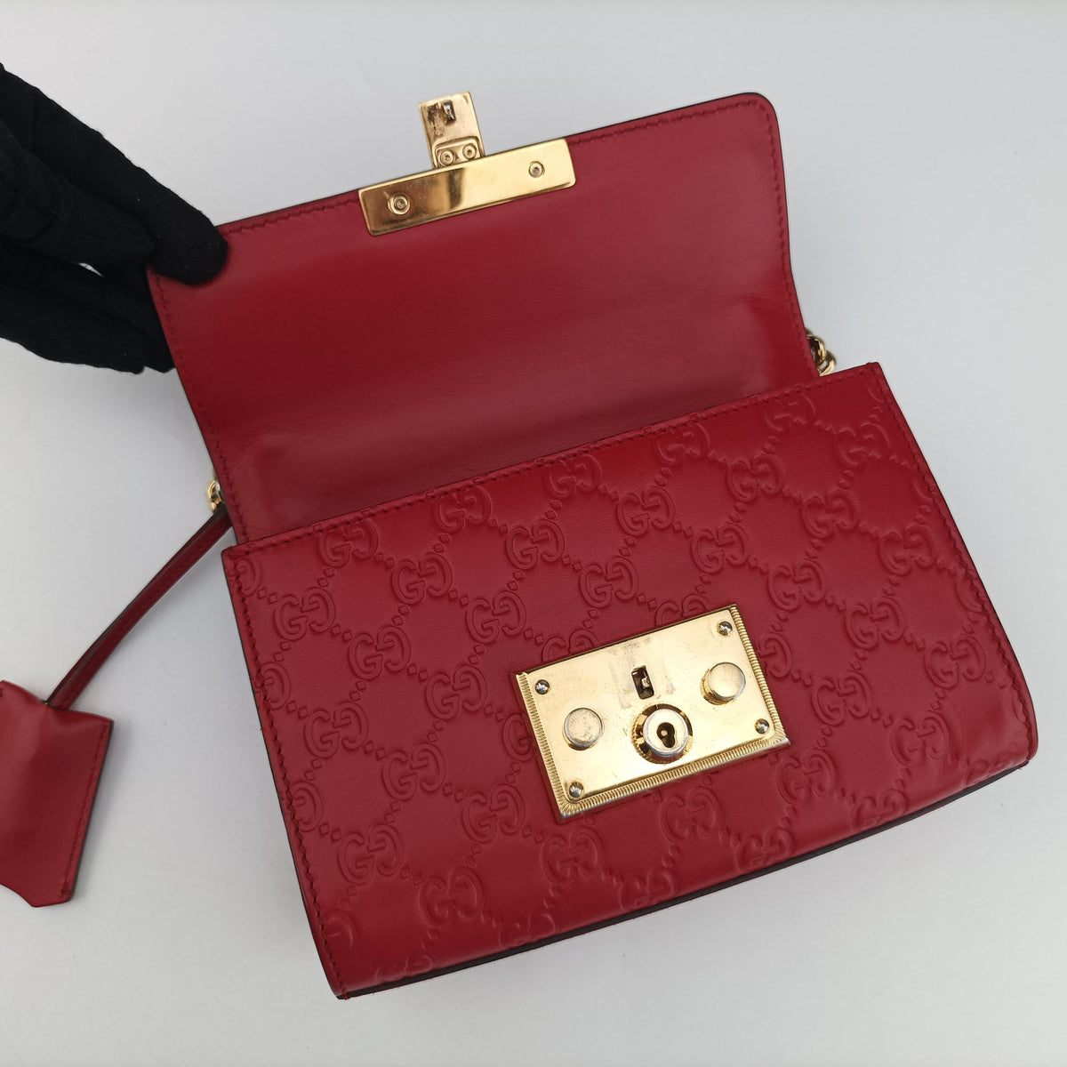 Padlock Red Leather 409487 D019780442パドロック レッド レザー 409487 D019780442