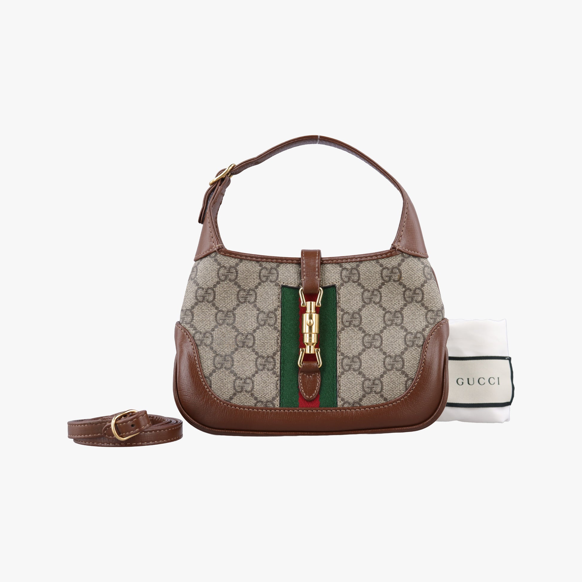 Jackie 1961 GG Supreme Brown PVC coated canvas×Leather 637092 G034082709ジャッキー 1961 GGスプリーム ブラウン PVCコーティングキャンバス×レザー 637092 G034082709