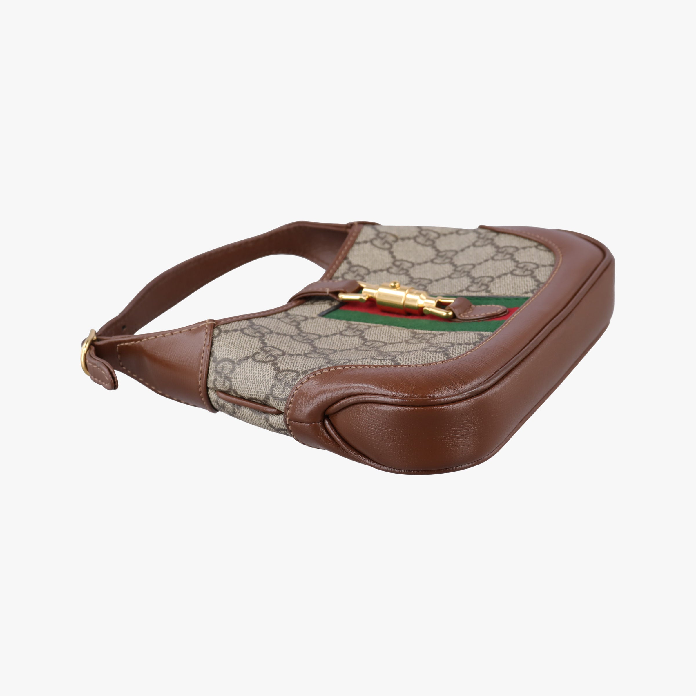 Jackie 1961 GG Supreme Brown PVC coated canvas×Leather 637092 G034082709ジャッキー 1961 GGスプリーム ブラウン PVCコーティングキャンバス×レザー 637092 G034082709