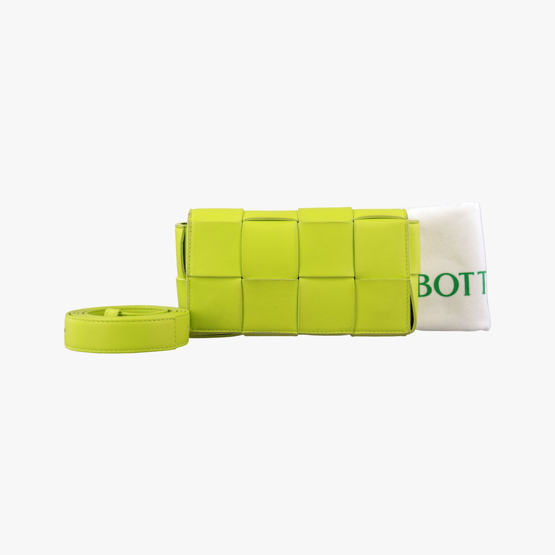 CASSETTE Green lambskin B09834635Tカセット グリーン ラムスキン B09834635T