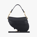 Vintage Christian Dior saddle Black leather  shoulderbag | stylenewstar
