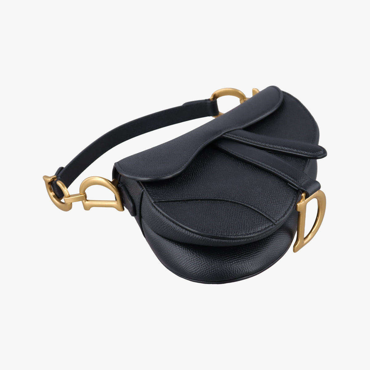 Vintage Christian Dior saddle Black leather  shoulderbag | stylenewstar