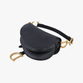 Vintage Christian Dior saddle Black leather  shoulderbag | stylenewstar