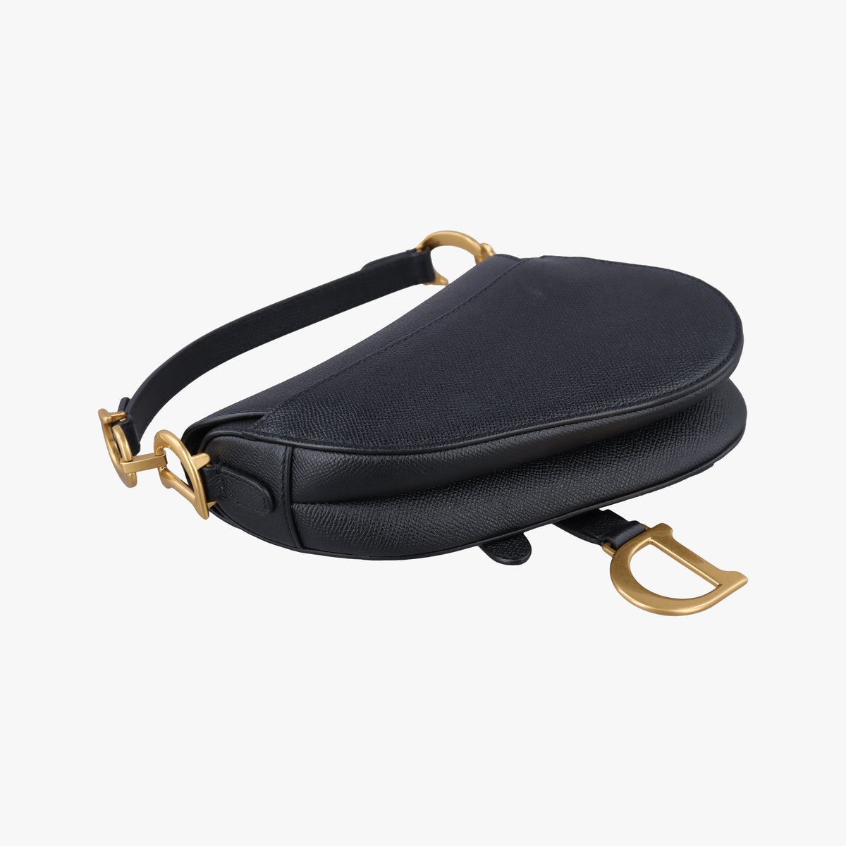 Vintage Christian Dior saddle Black leather  shoulderbag | stylenewstar