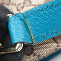Pre-owned Gucci Jackie khaki×blue canvas×leather 141576 shoulderbag | stylenewstar