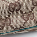 Pre-owned Gucci Jackie khaki×blue canvas×leather 141576 shoulderbag | stylenewstar