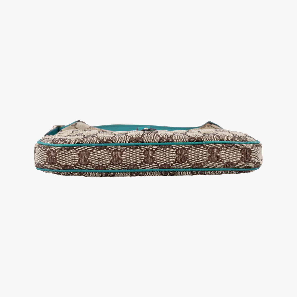 Pre-owned Gucci Jackie khaki×blue canvas×leather 141576 shoulderbag | stylenewstar