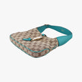 Pre-owned Gucci Jackie khaki×blue canvas×leather 141576 shoulderbag | stylenewstar