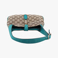 Pre-owned Gucci Jackie khaki×blue canvas×leather 141576 shoulderbag | stylenewstar