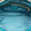 Pre-owned Gucci Jackie khaki×blue canvas×leather 141576 shoulderbag | stylenewstar