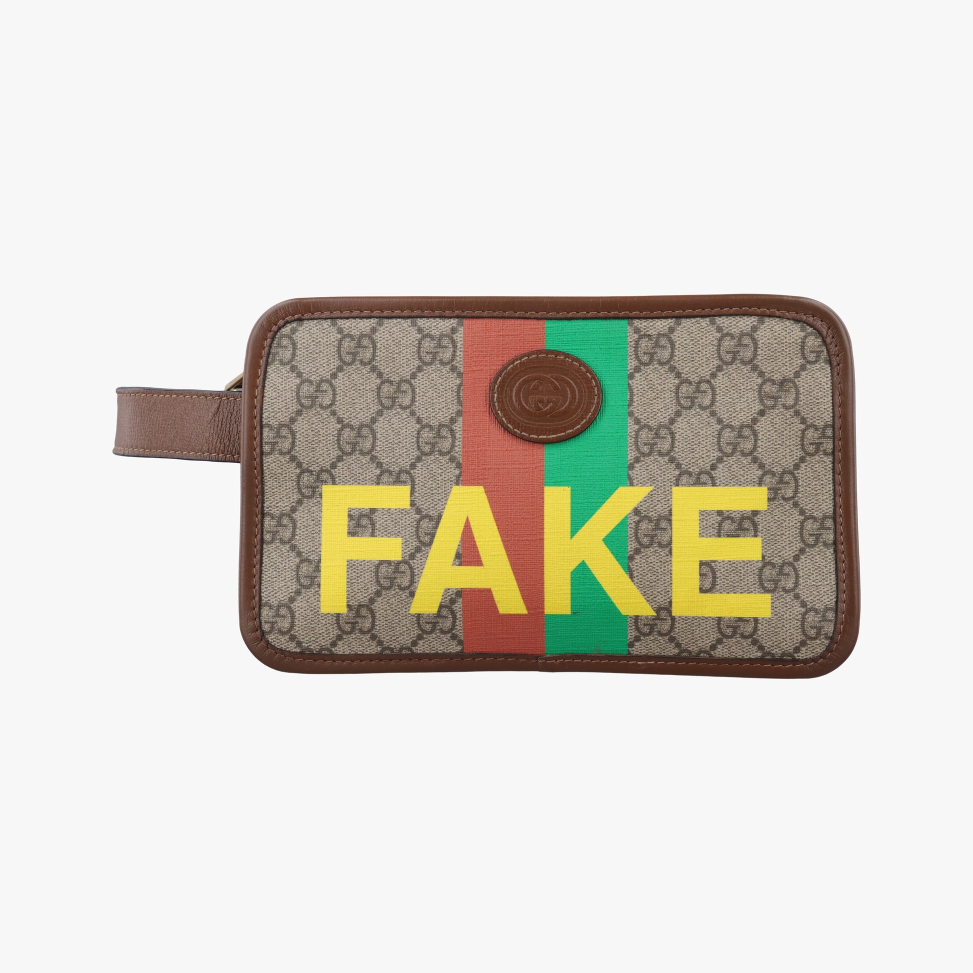 Vintage Gucci Fake/Not GG Supreme Brown PVC coated canvas 636243 clutchbag | stylenewstar