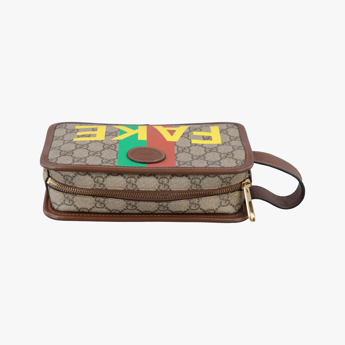 Vintage Gucci Fake/Not GG Supreme Brown PVC coated canvas 636243 clutchbag | stylenewstar