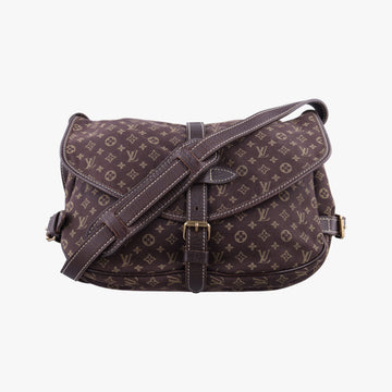 Monogram Mini Lin Saumur 30 Ebene Cotton × Linen × Leather M95227 MB0096モノグラム・ミニ・ラン ソミュール30 エベヌ コットン×リネン × レザー M95227 MB0096