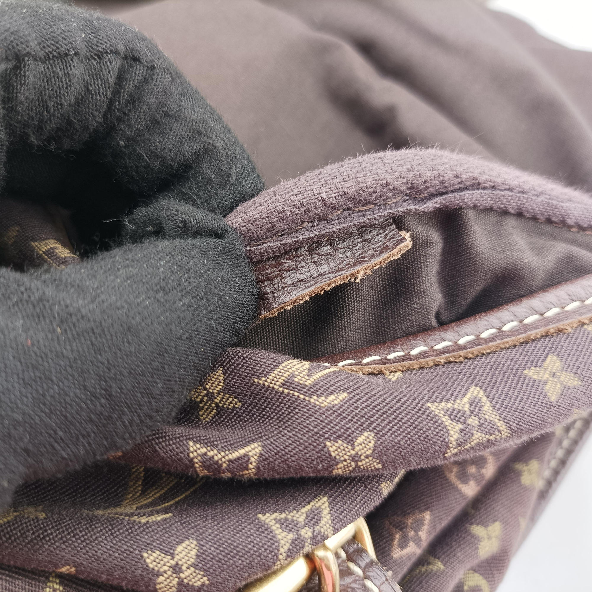 Monogram Mini Lin Saumur 30 Ebene Cotton × Linen × Leather M95227 MB0096モノグラム・ミニ・ラン ソミュール30 エベヌ コットン×リネン × レザー M95227 MB0096