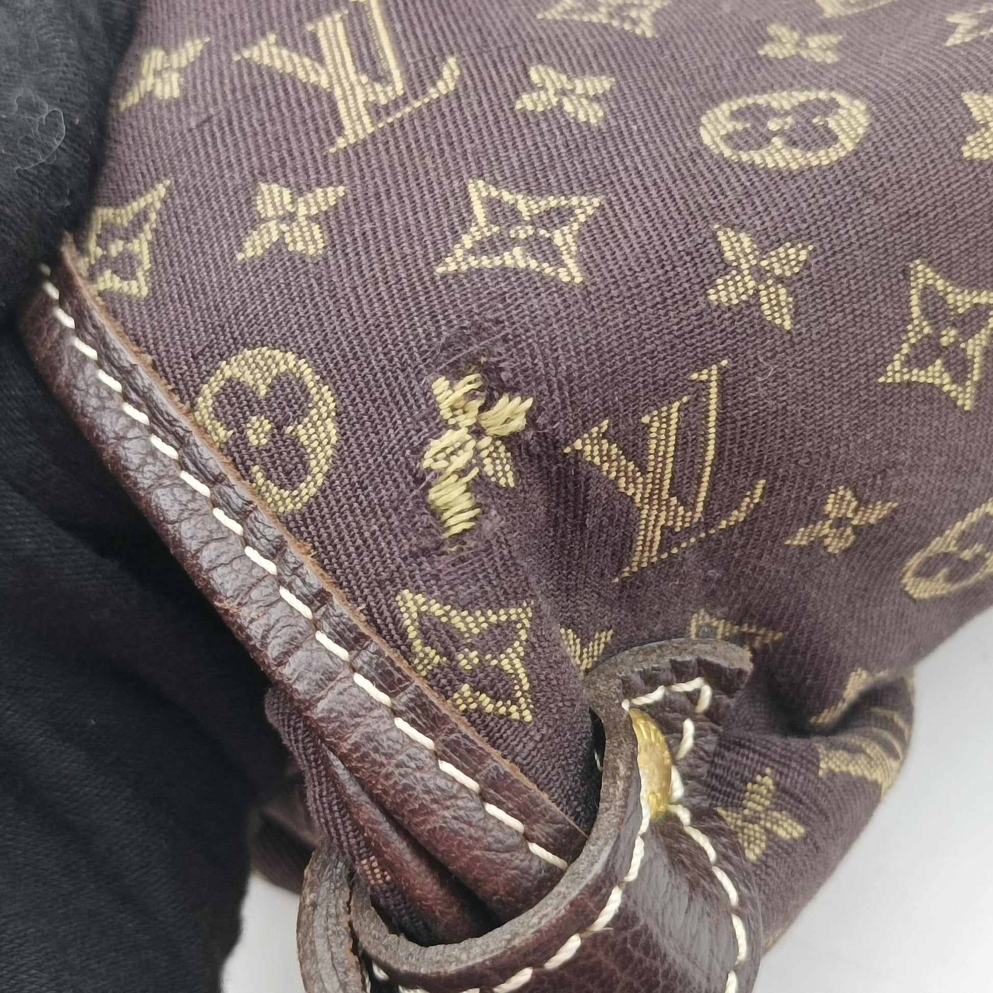 Monogram Mini Lin Saumur 30 Ebene Cotton × Linen × Leather M95227 MB0096モノグラム・ミニ・ラン ソミュール30 エベヌ コットン×リネン × レザー M95227 MB0096