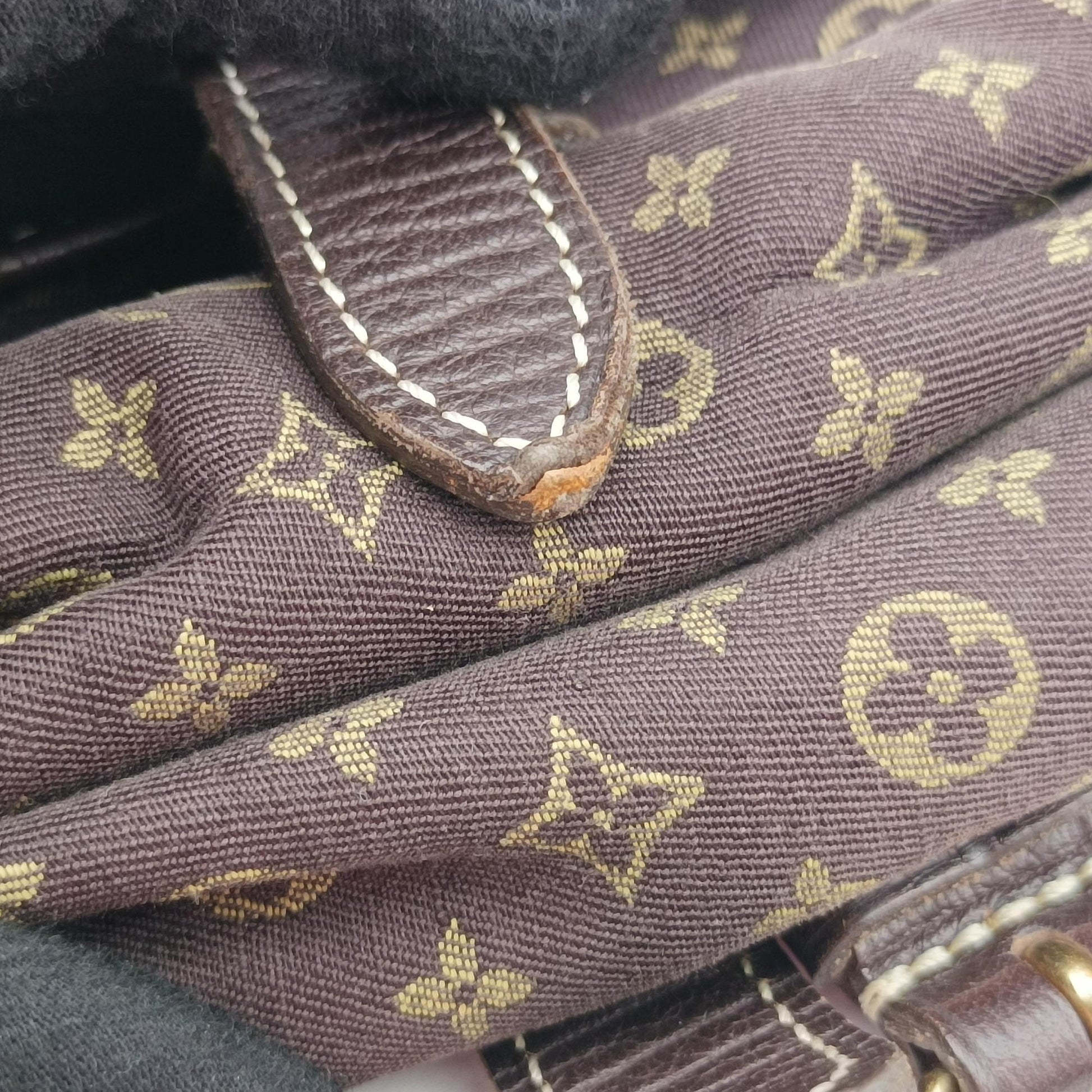 Monogram Mini Lin Saumur 30 Ebene Cotton × Linen × Leather M95227 MB0096モノグラム・ミニ・ラン ソミュール30 エベヌ コットン×リネン × レザー M95227 MB0096