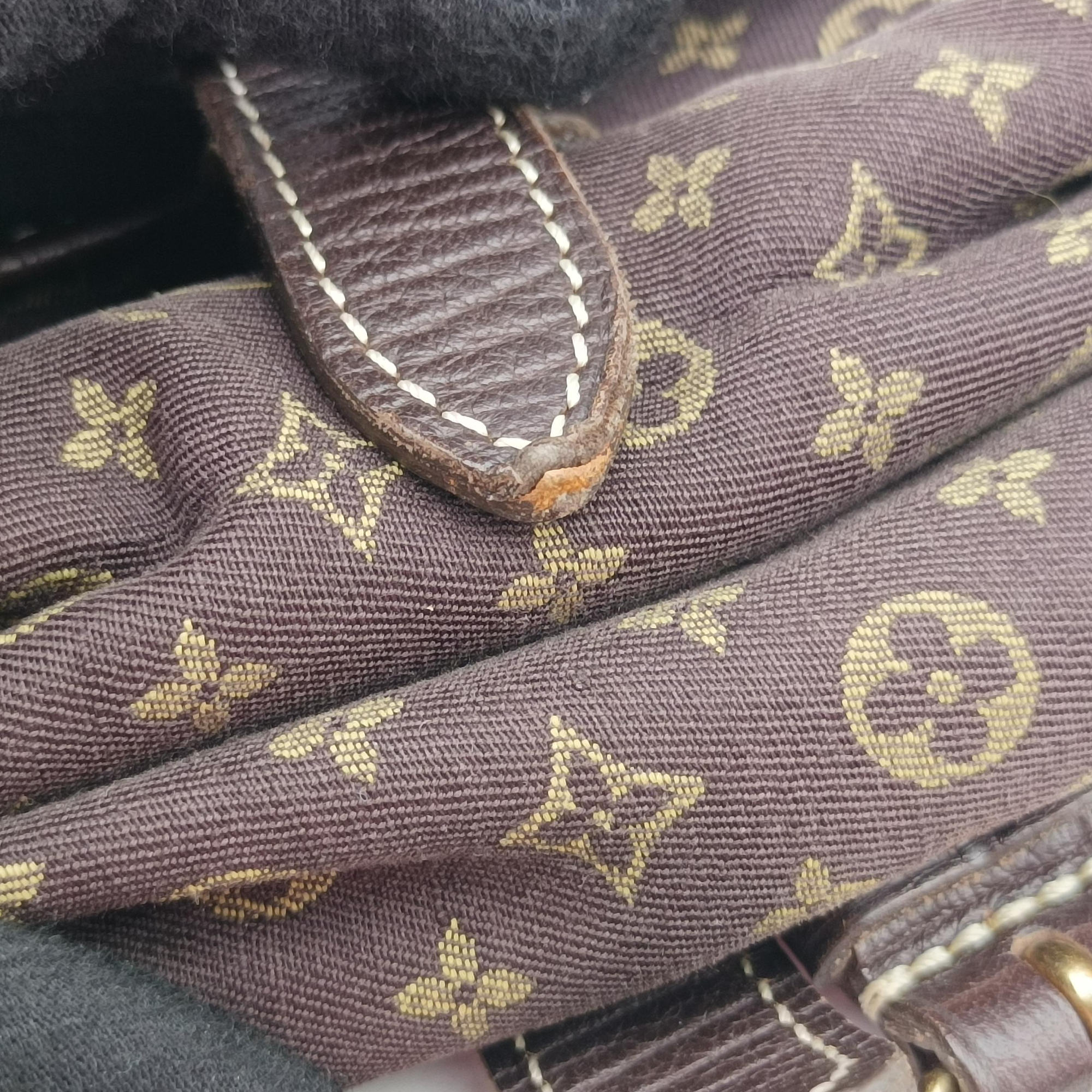 Monogram Mini Lin Saumur 30 Ebene Cotton × Linen × Leather M95227 MB0096モノグラム・ミニ・ラン ソミュール30 エベヌ コットン×リネン × レザー M95227 MB0096