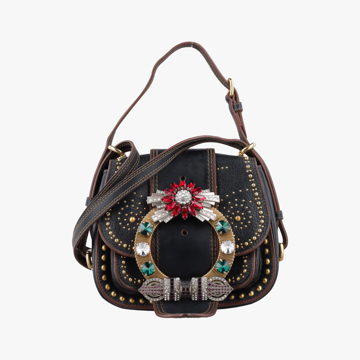 Miu Lady Black Leather 37ミュウレディ ブラック レザー 37