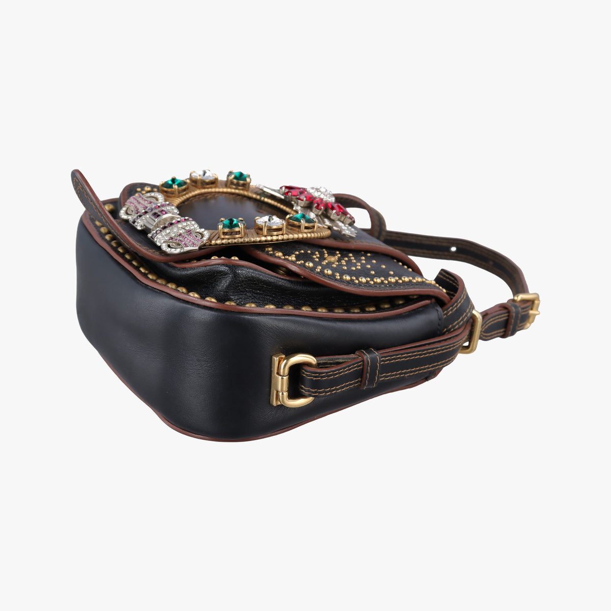 Miu Lady Black Leather 37ミュウレディ ブラック レザー 37