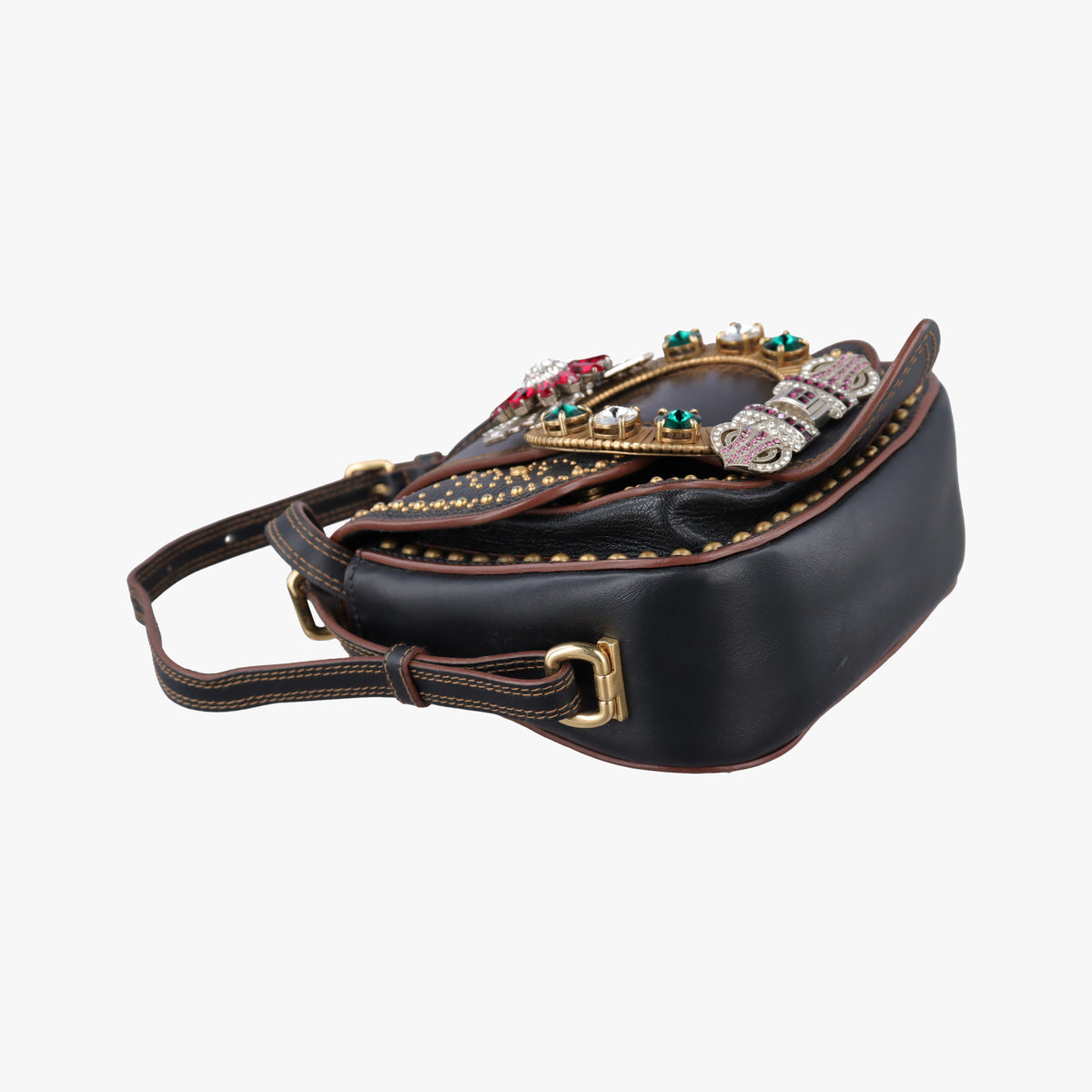 Miu Lady Black Leather 37ミュウレディ ブラック レザー 37
