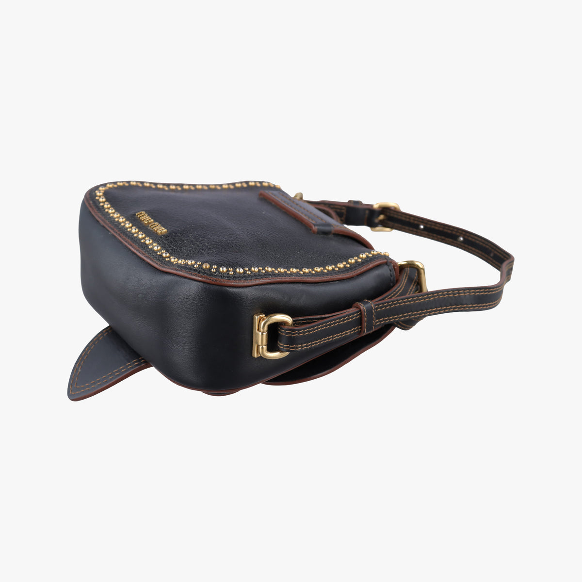 Miu Lady Black Leather 37ミュウレディ ブラック レザー 37